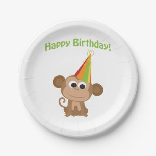 Happy Birthday Monkey Papieren Bordje