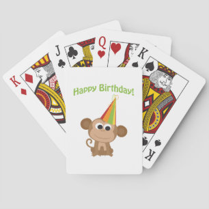 Happy Birthday Monkey Pokerkaarten