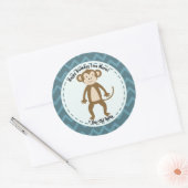 Happy Birthday Monkey Zoo Dieren Ronde Sticker (Envelop)