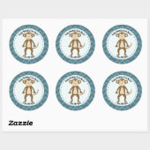 Happy Birthday Monkey Zoo Dieren Ronde Sticker (Vel)