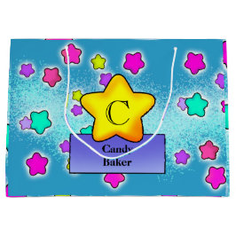 Happy Birthday-monogram met  pastbanden Groot Cadeauzakje