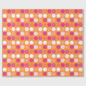 Happy Birthday Monogram Roze Oranje Omslag Cadeaupapier (Vlak)