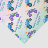 Happy Birthday, Monster Trucks, DIY Naam & leeftij Tissuepapier (Detail)