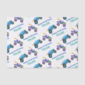 Happy Birthday, Monster Trucks, DIY Naam/Leeftijd  Tissuepapier (Voorkant)