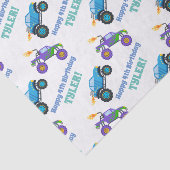 Happy Birthday, Monster Trucks, DIY Naam/Leeftijd  Tissuepapier (Detail)