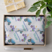 Happy Birthday, Monster Trucks, DIY Naam/Leeftijd  Tissuepapier (Geschenk)