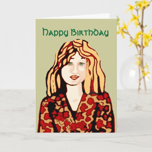 Happy Birthday, mooi meisje Kaart (Gele Bloem)