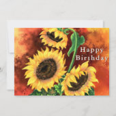 Happy Birthday - Mooie drie zonnebloemen - (Voorkant)