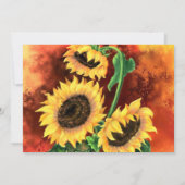 Happy Birthday - Mooie drie zonnebloemen - (Achterkant)