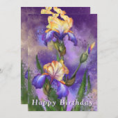 Happy Birthday - Mooie Iris-bloem (Voorkant / Achterkant)
