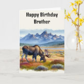 Happy Birthday Moose Mannen Kaart (Gele Bloem)