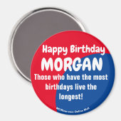 Happy Birthday MORGAN Magnet (Voorkant / Achterkant)