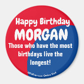 Happy Birthday MORGAN Magnet (Voorkant)