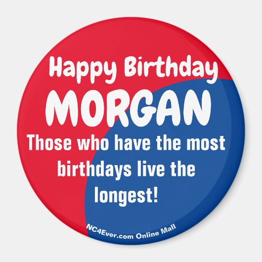Happy Birthday MORGAN Magnet (Voorkant)