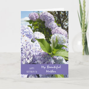 Happy Birthday Mother Hydrangea Flowers Kaart
