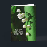 Happy Birthday Mother Lily of the Valley Kaart<br><div class="desc">Fijne verjaardag,  moeder. De Lelie van de Vallei is een favoriete bloem om moeders te vieren. Het is ook de geboortebloem van mei,  de maand Moederdag.</div>