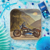 Happy Birthday-motorfiets Papieren Bordje (Feest)