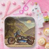 Happy Birthday-motorfiets Papieren Bordje (Feest)
