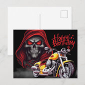 Happy birthday! motorrijder briefkaart (Voorkant / Achterkant)
