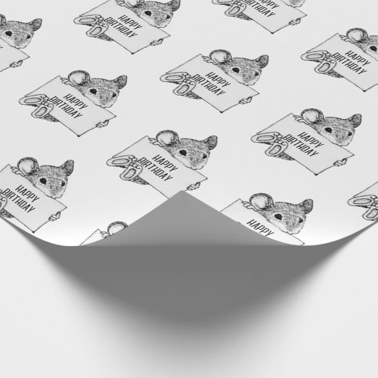 Happy Birthday Mouse Cadeaupapier (Hoek)