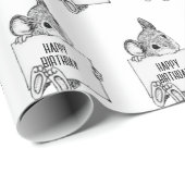 Happy Birthday Mouse Cadeaupapier (Rol Hoek)