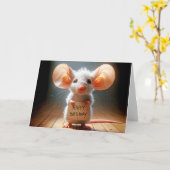 Happy Birthday Mouse Kaart (Gele Bloem)