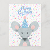 Happy Birthday Mouse Party Pet Confetti Festive Briefkaart (Voorkant)