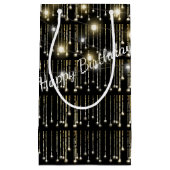 Happy Birthday mouszing lights op black Klein Cadeauzakje (Voorkant)