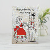 Happy Birthday Mr King Funny Birthday Card (Staand voorkant)