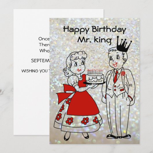 Happy Birthday Mr King Funny Birthday Card (Voorkant / Achterkant)