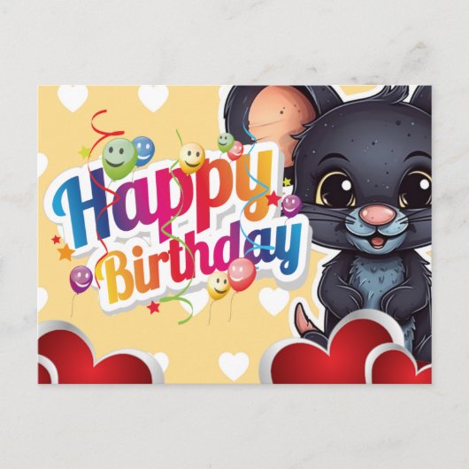 Happy birthday! muis briefkaart (Voorkant)