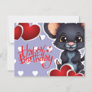 Happy birthday! muis briefkaart
