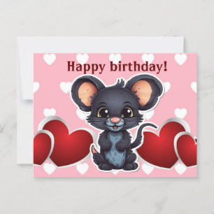 Happy birthday! muis briefkaart