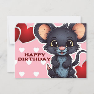 Happy birthday! muis briefkaart