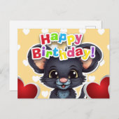 Happy birthday! muis briefkaart (Voorkant / Achterkant)