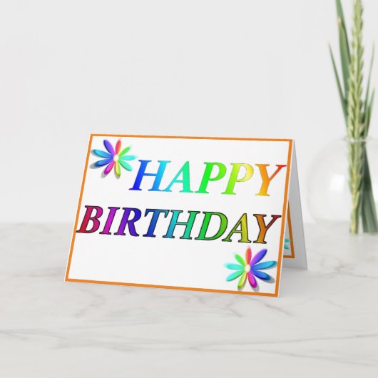 Happy Birthday Multi-kleurenkaart Feestdagen Kaart (Voorkant)