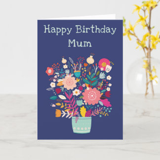 Happy Birthday Mum Kleurrijke Bloem Kaart