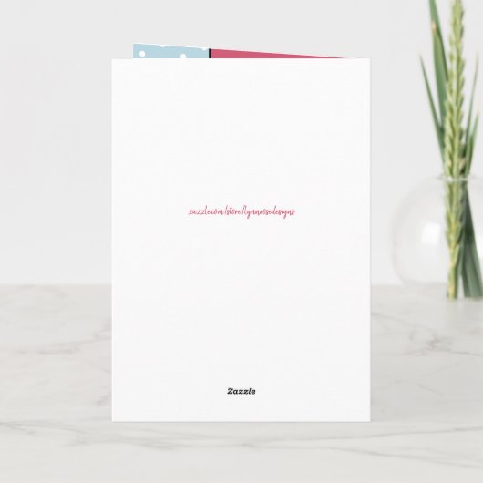 Happy Birthday Mum roze en blauwe foto Kaart (Achterkant)