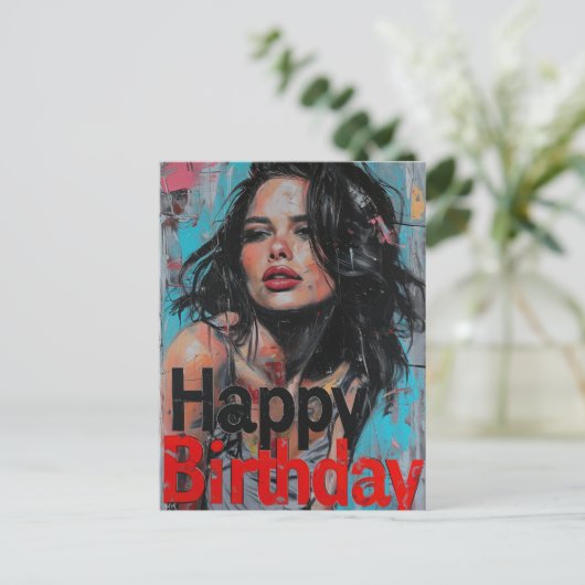 Happy Birthday Mural Briefkaart (Staand voorkant)