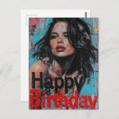 Happy Birthday Mural Briefkaart (Voorkant / Achterkant)