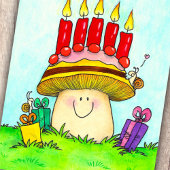 Happy Birthday Mushroom Briefkaart