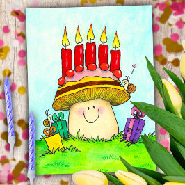 Happy Birthday Mushroom Briefkaart