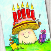 Happy Birthday Mushroom wenskaart Bedankkaart