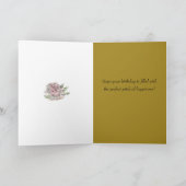 Happy Birthday Music Note Treble Clef Roses Custom Kaart (Binnen)