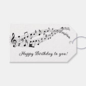 Happy Birthday Muzieknoten Cadeaulabel (Voorkant (Horizontaal))