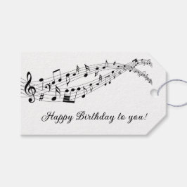 Happy Birthday Muzieknoten Cadeaulabel