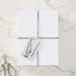Happy Birthday Muzieknoten Cadeaulabel