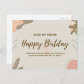 happy birthday my friend briefkaart (Voorkant / Achterkant)