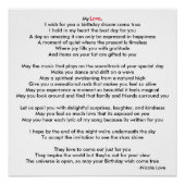 Happy Birthday My Love Poem Poster (Voorkant)