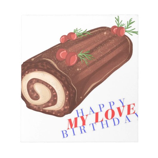 Happy Birthday My Love - Stijlvol Notitieblok (Voorkant)